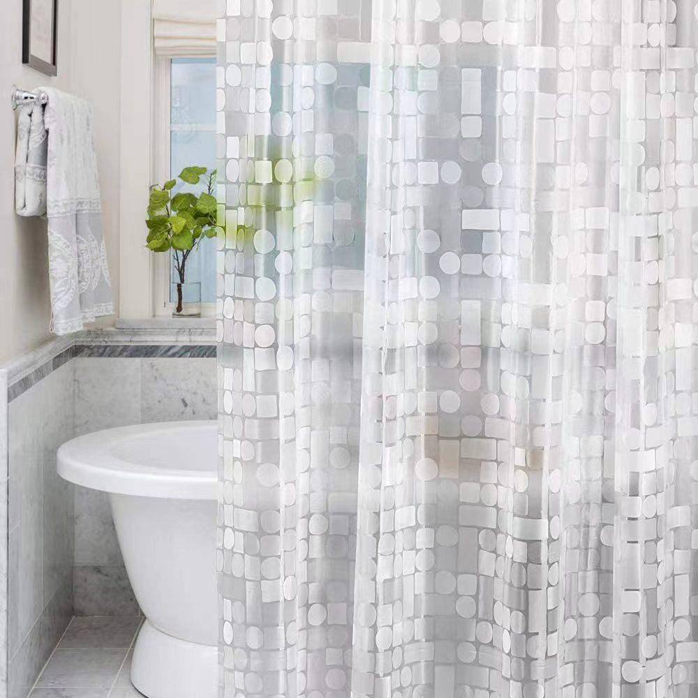 Transparenter PEVA-Duschvorhang mit Anti-Beschlag Wasserwürfel-Design für Badezimmerabtrennungen