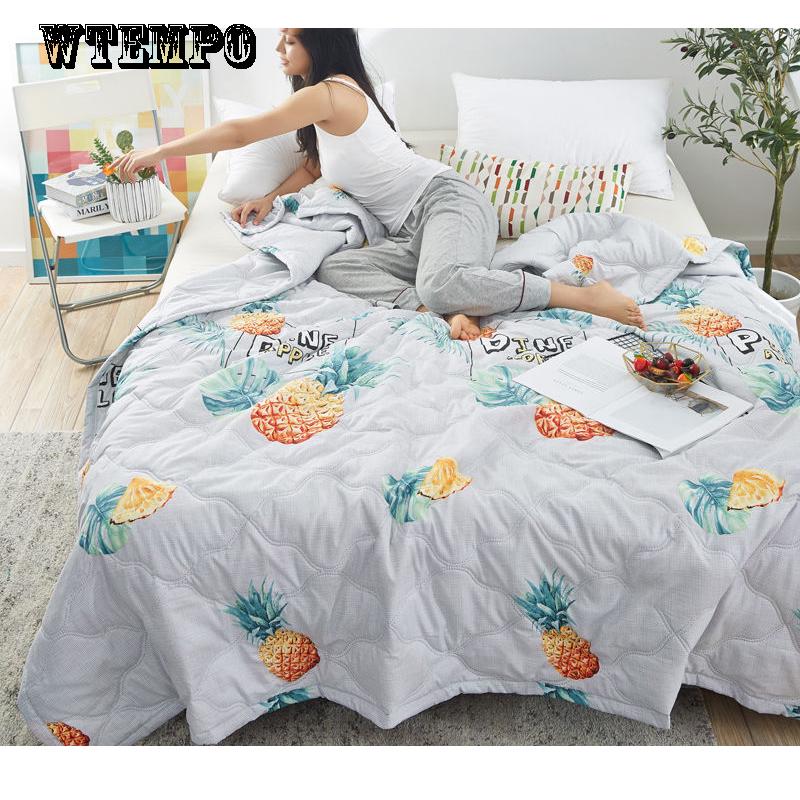 WTEMPO Komfortowa Letnia Chłodząca Kołdra Modny Nadruk z Kreskówkami Kołdra do Akademika Klimatyzacja Was