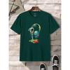 Summer Round Neck 3D Earphone Pattern Print Top Fashionable Casual Short Sleeved Men's T-shirts