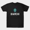 Men Black Print T-shirt Bianchi Bike Potrait Logo No-Cut Transfer Paper Print Cotton Tshirt
