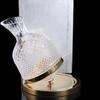 Caraffa Rotante a 360° in Vetro Cristallo da 1500ml per la Casa, Ispessita con Base, Aeratore per Vino, Design Bicchiere, Dispenser per Vino, Bar