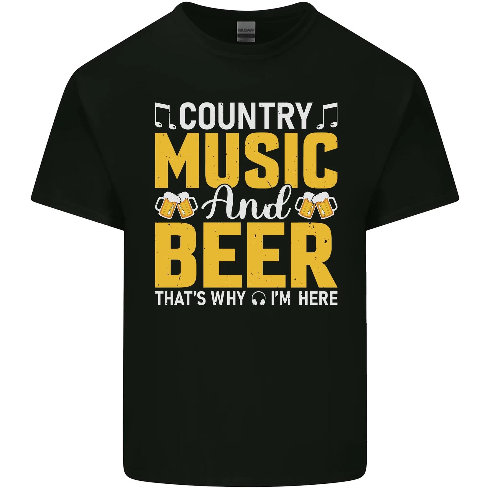 Country Music & Beer Thats Why Im Here Kids T-Shirt Childrens 4XL
