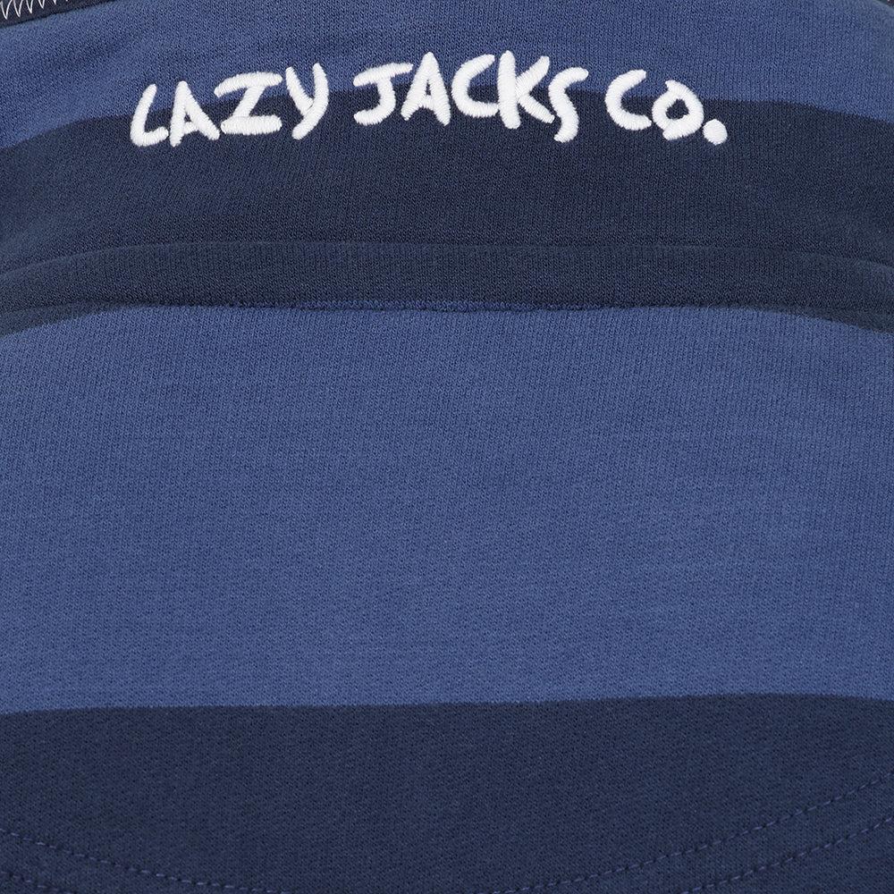 Lazy Jacks Randig Halvzip Tröja för Herr