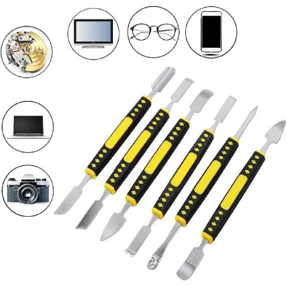 Metal Crowbar 6-Piece Set Double-Edged Opening Pry Tool Electronics Pry Bars Repair Tools Kit for Phone Mobile Phones Mobile Phones Glasses
