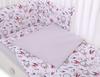 Double-sided 2-piece cotton children's bedding - pink swallows