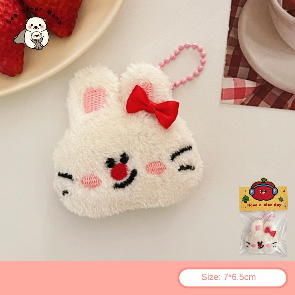 1/6 Pcs Cute Plush Doll Pendant Creative and Bizarre Pendant Girl s Backpack Fun Pendant WHITE