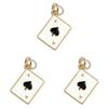 3pcs 18k Gold Plated Charm Heart/Horseshoe/Dices Poker Card Pendants with Cubic Zirconia Necklace Earrings Components