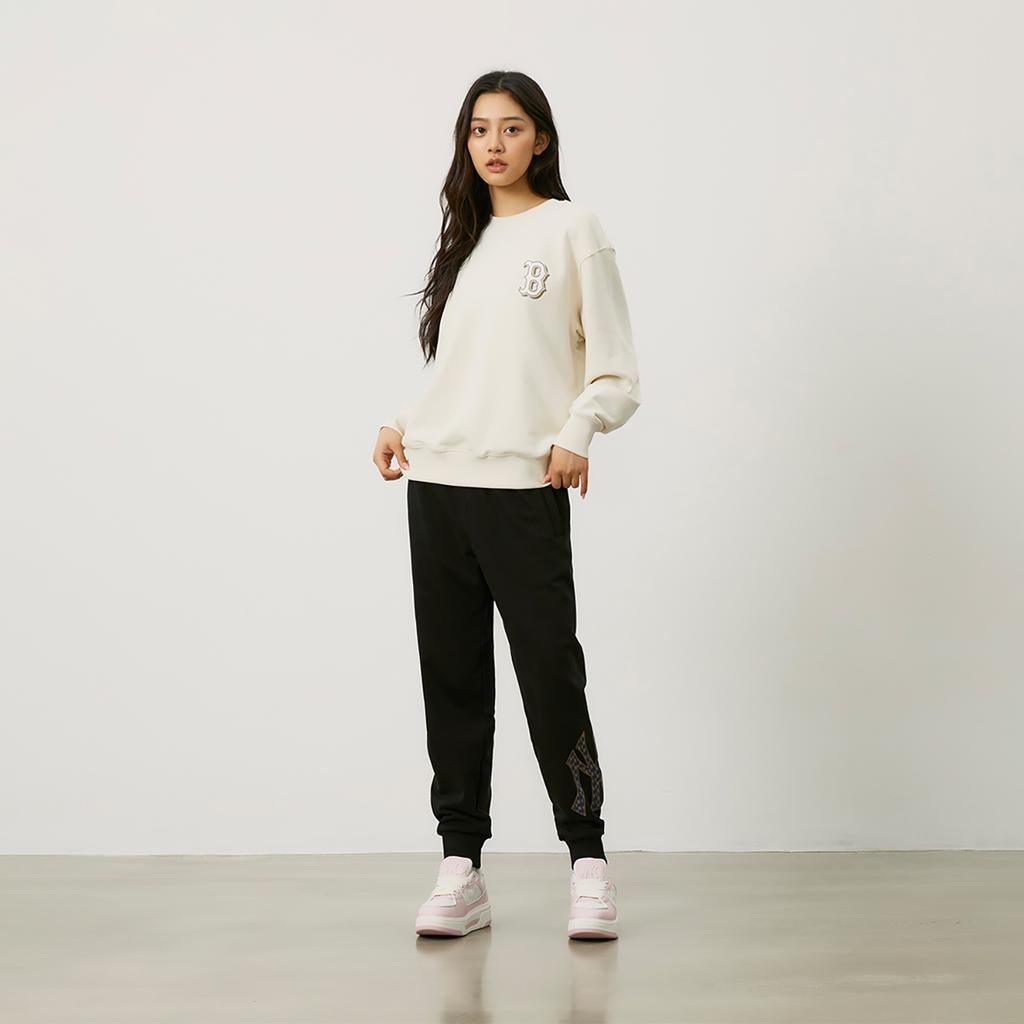 New MLB MONOGRAM Collection New York Yankees 24FW Knitted Sweatpants Unisex Black 3APTM0144-50BKS