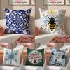 Classic Snowflake Animal Print Pillow Case Double-Sided Plush Sofa Cushion Covers Organic Breathable Invisible Zipper