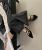Inner fashion rivet pointed belt buckle Mary Jane shoes women's 2025 new retro versatile single shoes