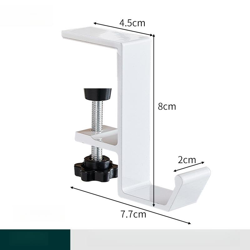 No-Drill Desk Hook Simple Single Hook Space Aluminum Hook Desktop Storage Organizer Hook Desk Edge Creative Hook