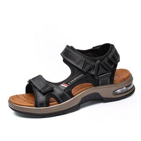 Men's Cross-Border Large Size Breathable Summer Velcro Sandals – Trendy Air Cushion Outdoor Beach Shoes.