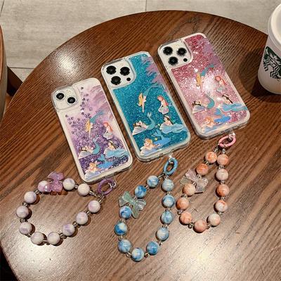 Meerjungfrau Perlen Anhänger Silikonhülle für Samsung S23pro und S22 Mobiltelefone - A13 Weibliches Treibsand Design, Tide 21 Fallschutz
