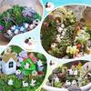 Outdoor Garden Decor For DIY Fairy- Mini Cow Figurines Resin 48 Pcs Miniature Cute Tiny Animal Moss Ornament Set