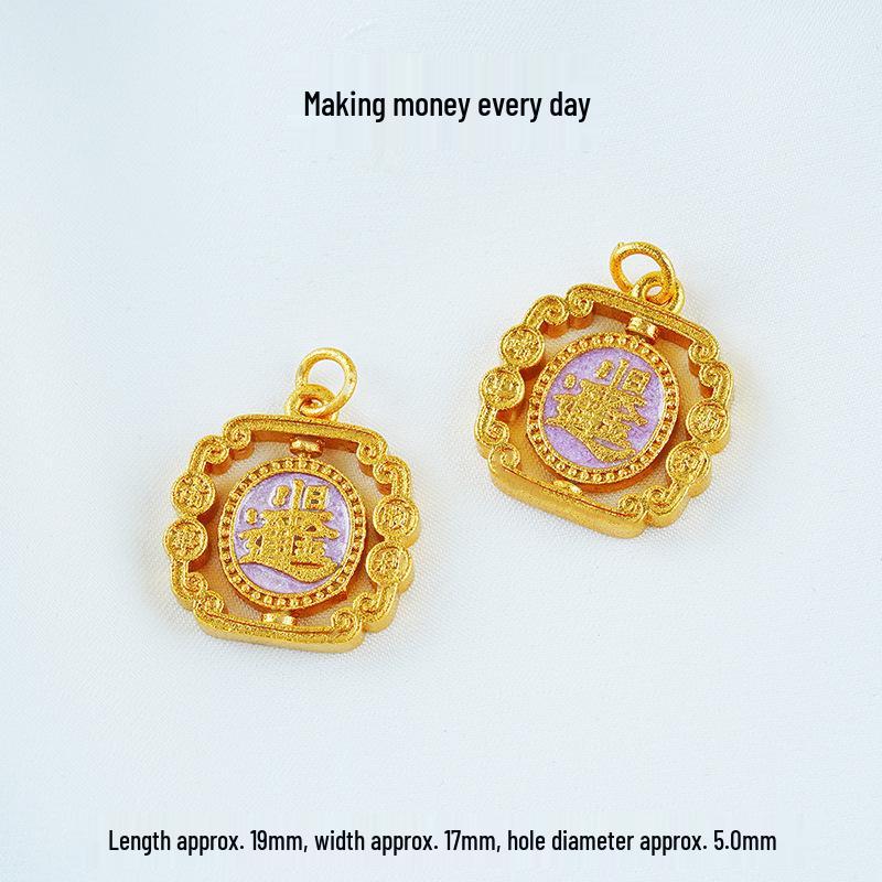 Year of the Horse Sand Gold Non-Fading Drip Oil Beaded DIY Bracelet and Jewelry Accessories.