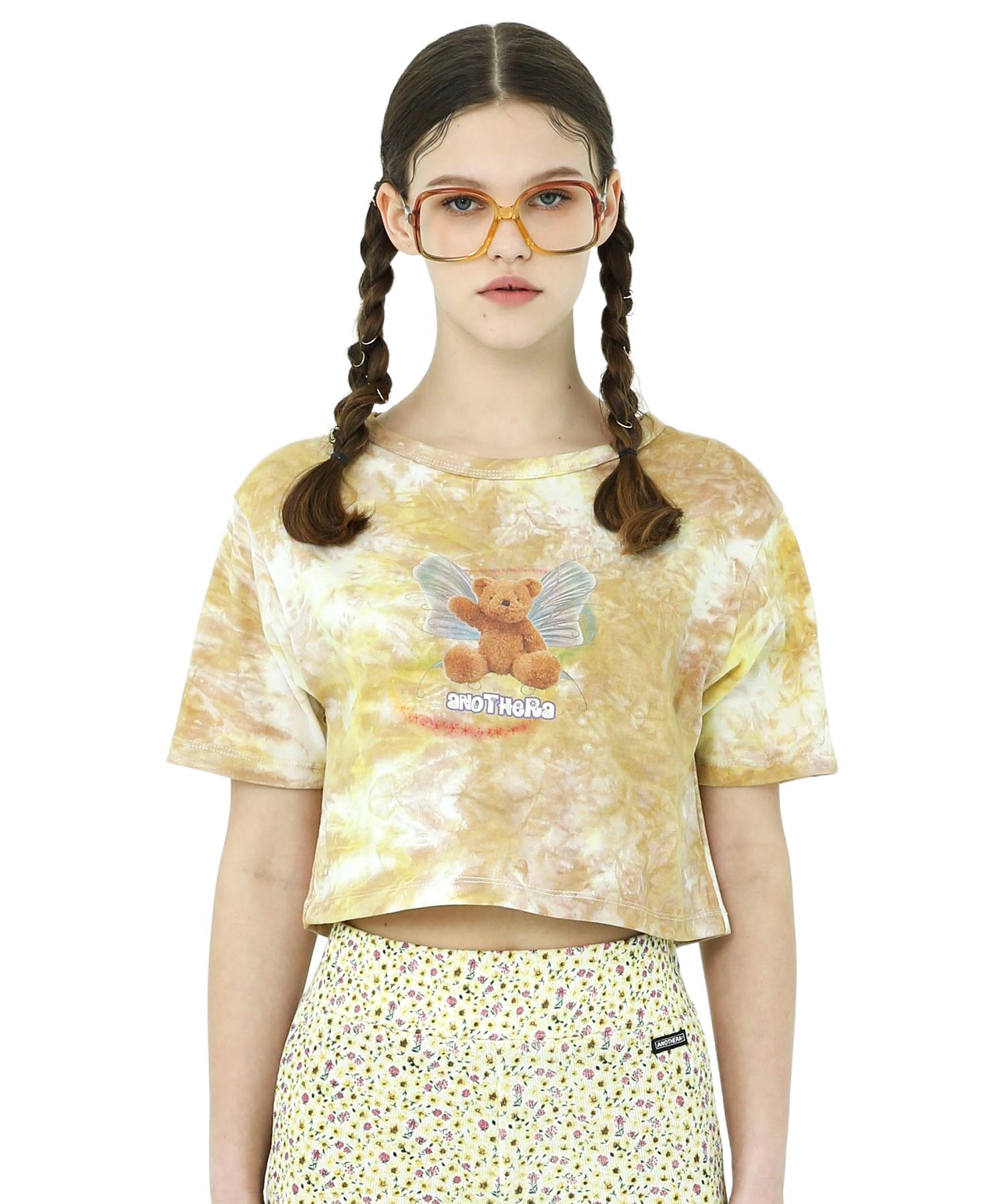 Another A Tiedye Bear Crop Top [ Yellow/Green ] Yellow/One