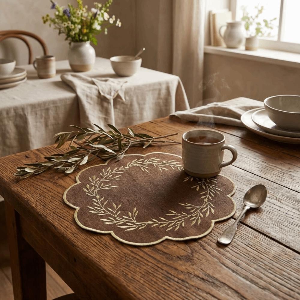 Oil-Proof Insulation Table Mat Washable Flower Coasters Tabletop Protector  Daily Dining