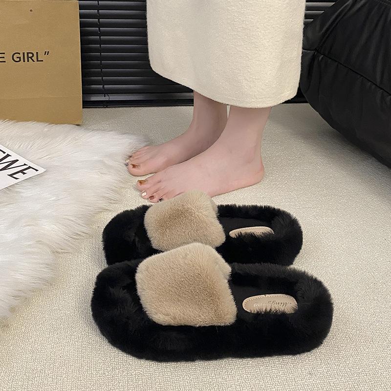 Mao Mao slippers women wear spring autumn and winter new thick bottom fashion Internet celebrity home soft bottom non-slip comfortable cotton slippers
