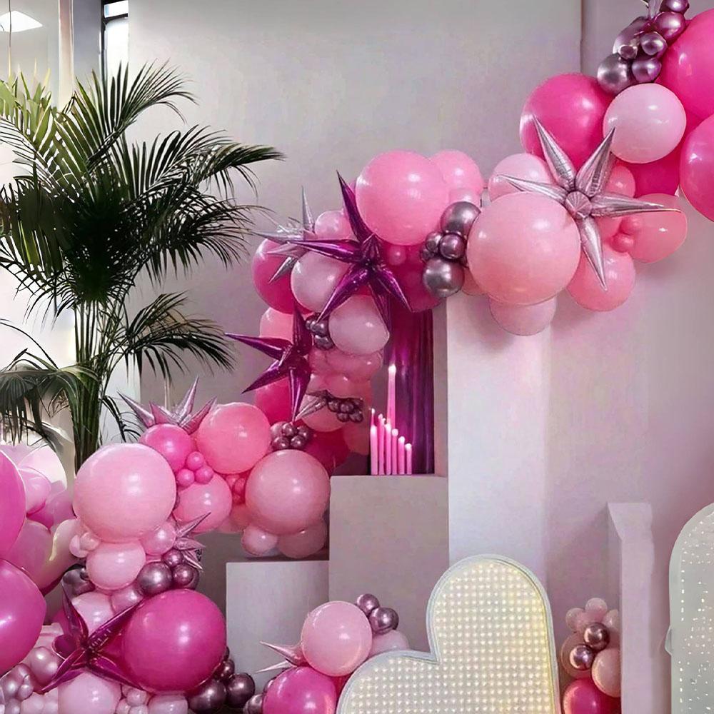 26/52Pcs Pink Latex Balloon Set With Sequins For Birthday Party Scene Decoration Wedding Anniversary Baby Shower 5