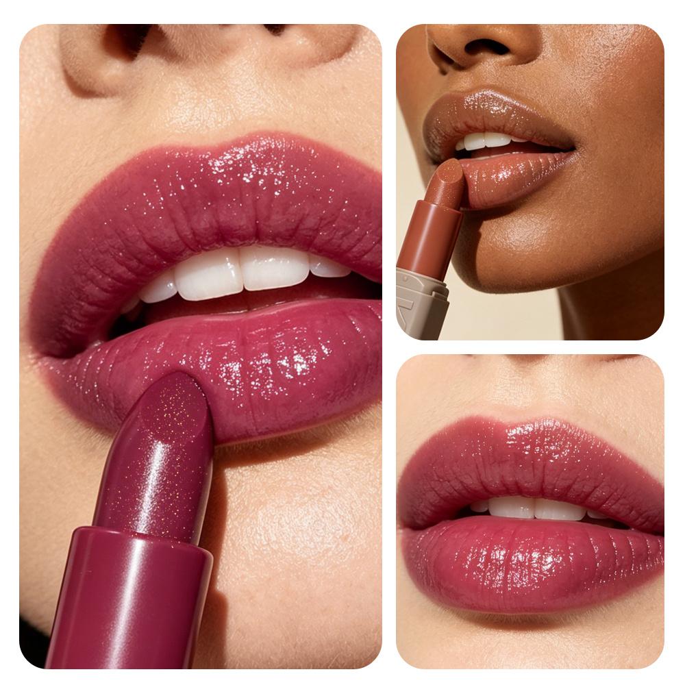 Kiss Lipstick Metallic Shine Glitter Lipstick Moisturizing Smooth Velvet High Pigment Non Grainy Comfortable Lip Makeup for Women
