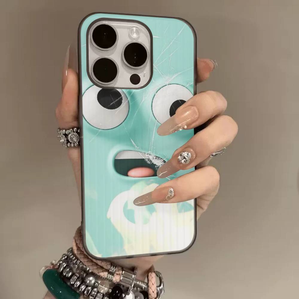 Funny Face For IPhone 17 16 15 14 13 12 11 Pro Max Plus Pro Clear Phone Cover Non-Slip Shell