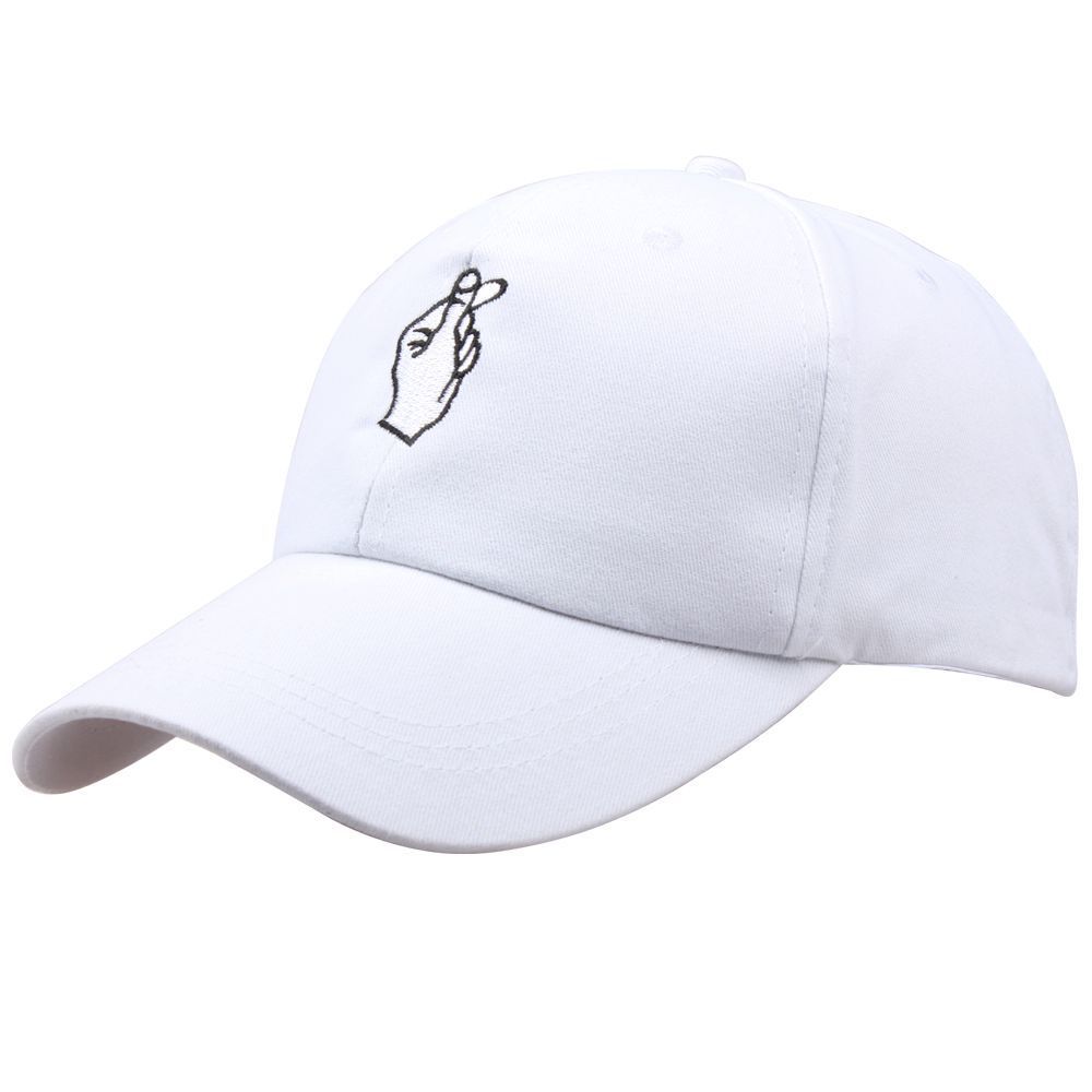 Ulzzang Heart Hand Gesture Baseball Cap With Cotton Brim For Summer And Casual Wear