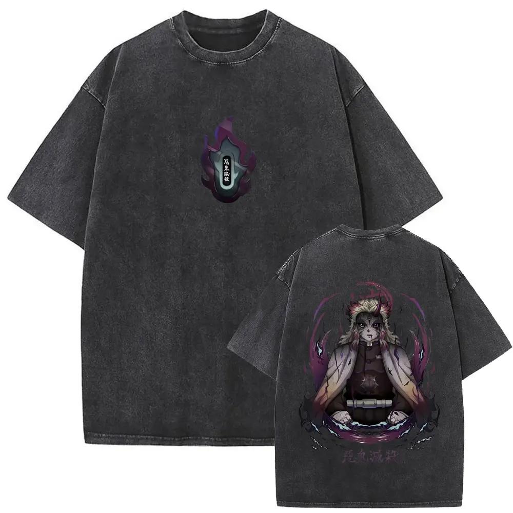 Japan Classic Anime Demon Slayer Graphic Print T-shirt Men Women Loose Casual Oversize Top Cotton Soft Streetwear Harajuku Short Sleeve Summer New Tee