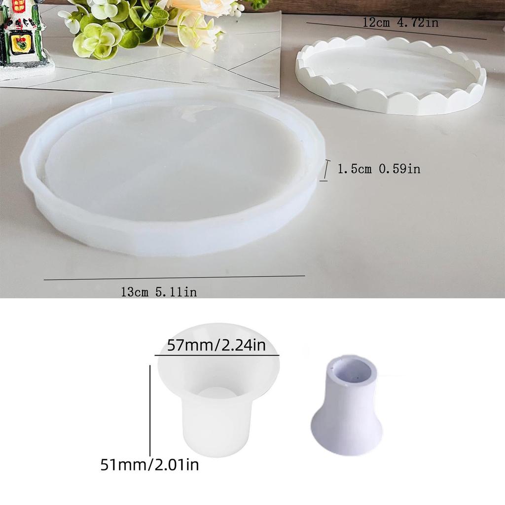 2 sztuki wysokiej jakości form silikonowych do tworzenia eleganckich okrągłych tac z koronką, idealnych dla entuzjastów pieczenia i gospodyń domowych