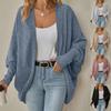 Damen Modischer Fledermausärmel Gestrickter Cardigan Lockerer Schnitt Dick V-Ausschnitt Lässige Oberbekleidung