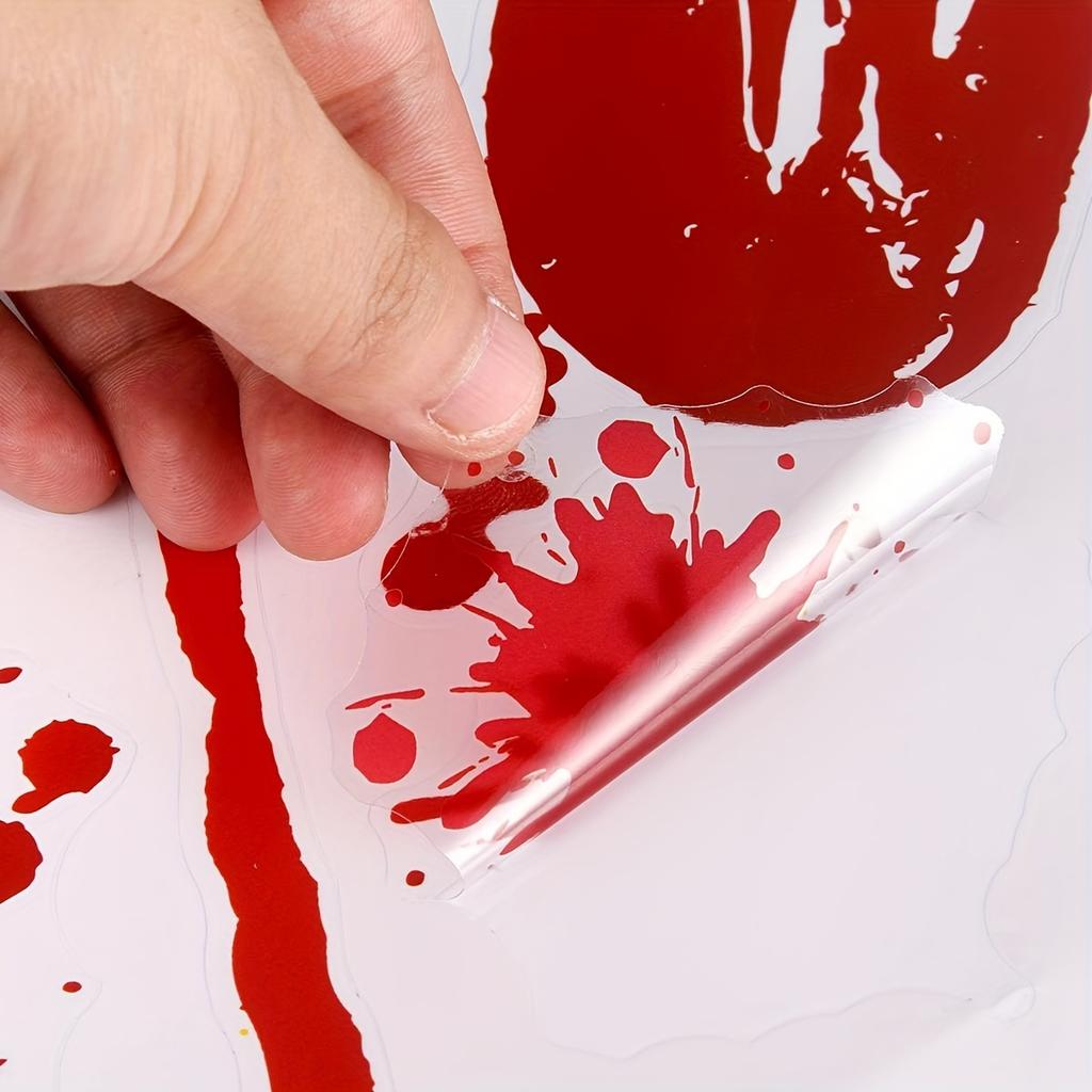 Halloween Decorations, 84pcs Halloween Window Clings, 9 Sheets Bloody Handprint Footprint Halloween Wall Decal Floor Clings