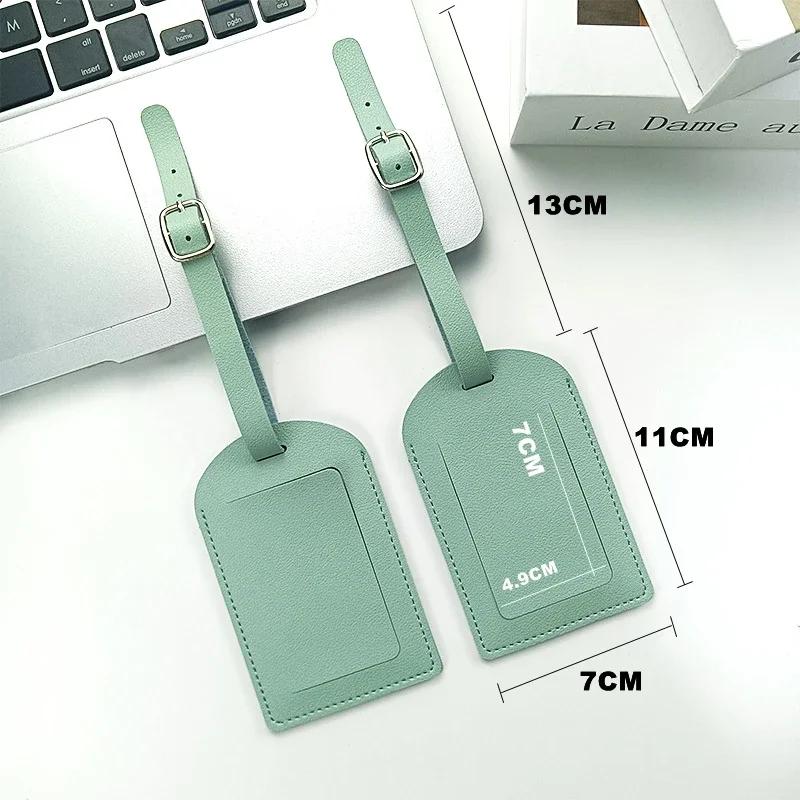 Travel Luggage Tag for Women Men Suitcase Identifier Label Baggage PU Leather Boarding Bag Tag ID Address Holder Accessorie
