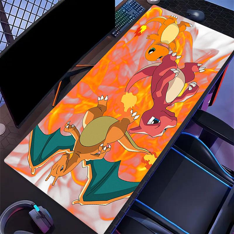 Charmander Mouse Pad, Large Gaming Desk Mat, Non-slip XXL Mousepad for Laptop & Tablet, Mini PC Playmat with Stitched Edges