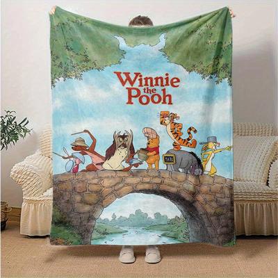 1pc, Winnie the Pooh Home Decor Gift Soft Flannel Blanket for Bedroom, Living Room, Travel, Camping, Car