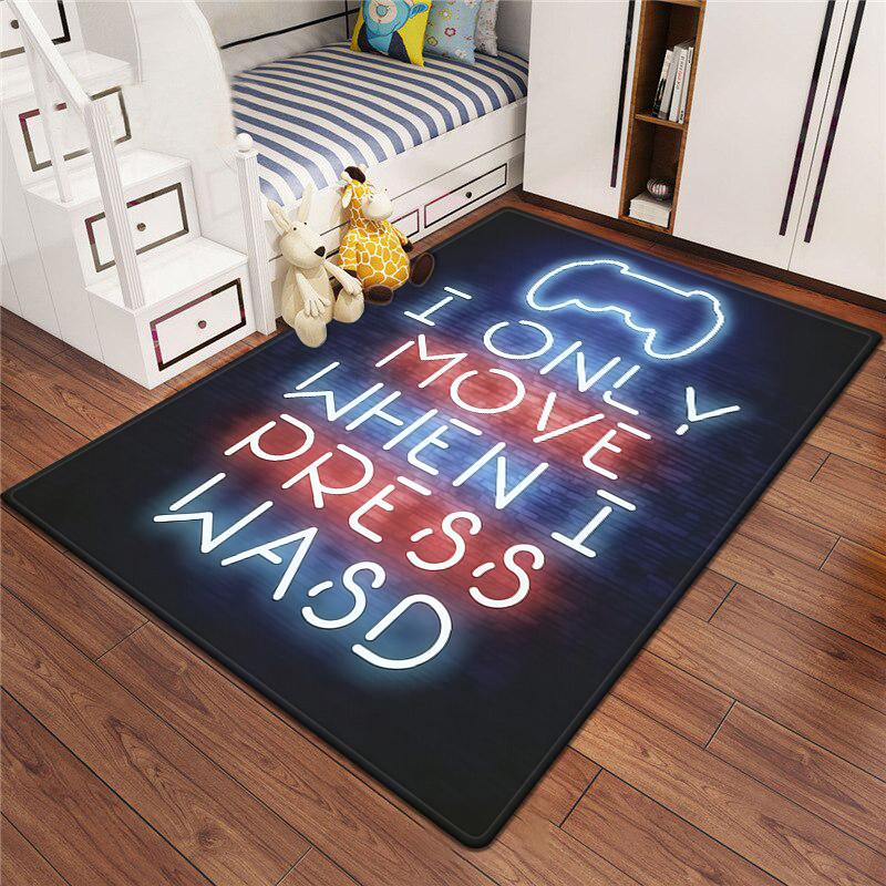 Gaming Esports Geometric Controller Pattern Carpet Mat for Boys Bedroom Gaming  large rug for Living Room Home Decoration Rug