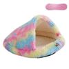 Winter Warm Plush Cat Bed Semi-Enclosed Pet House Cozy Dog Bed for Indoor Shelter