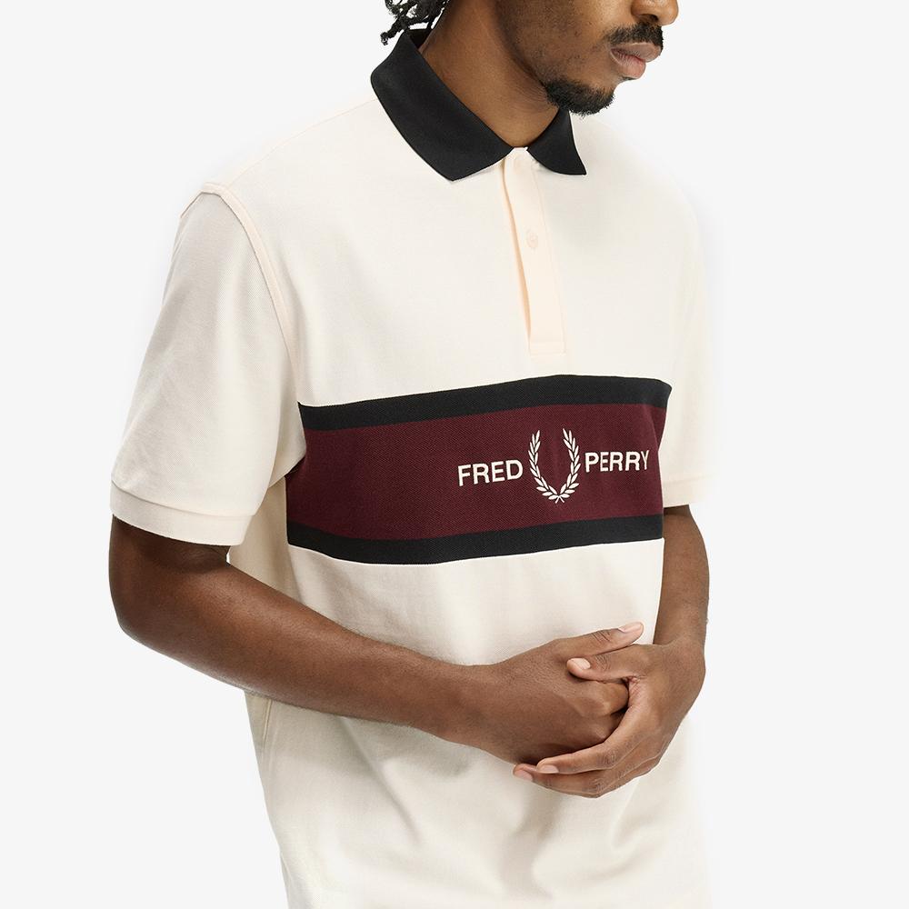FRED PERRY [Sport] Embroidered Panel Polo Shirt - Ecru Afpm2612421-560