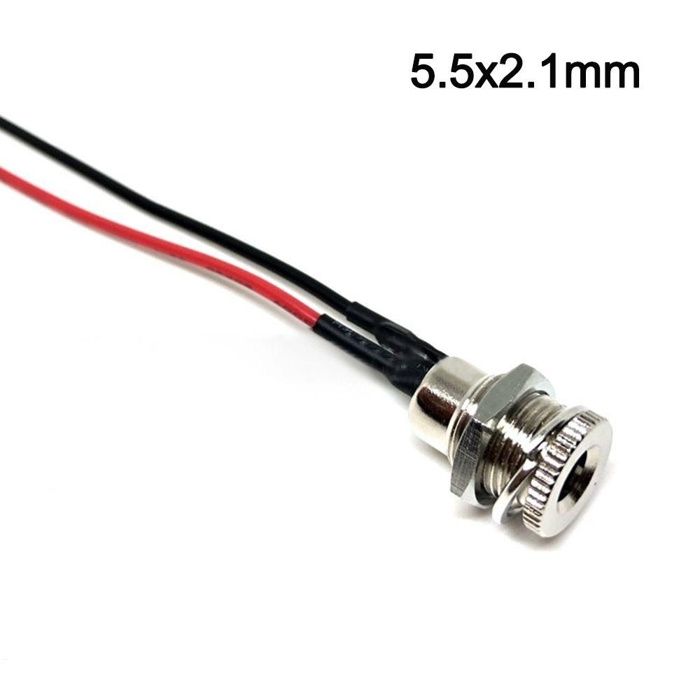 5.5 * 2.1 5.5*2.5mm With Cable Wired DC Power Female DC Socket High Current All Metal Male Female Power Plug Connector