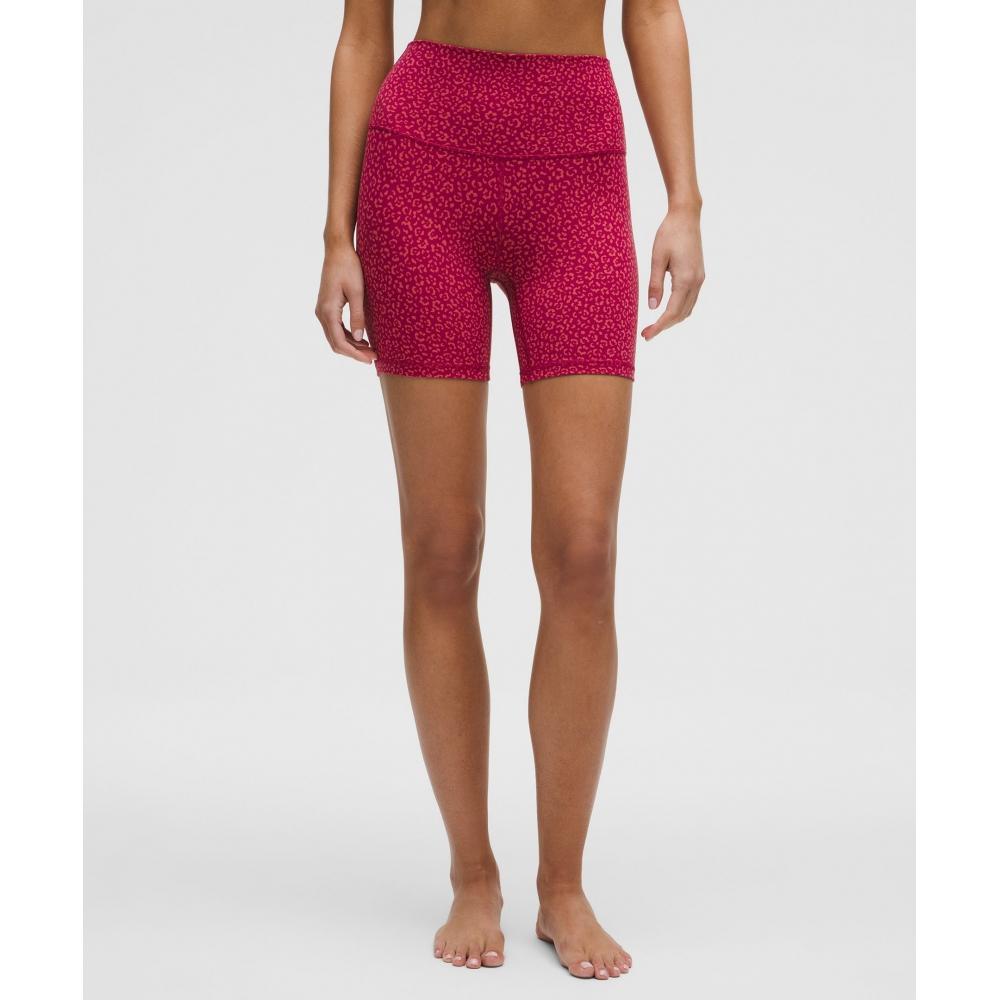 

Lululemon Align High Rise Short 6 Leopard Daisy Desert Red Magenta Smoke 8/6