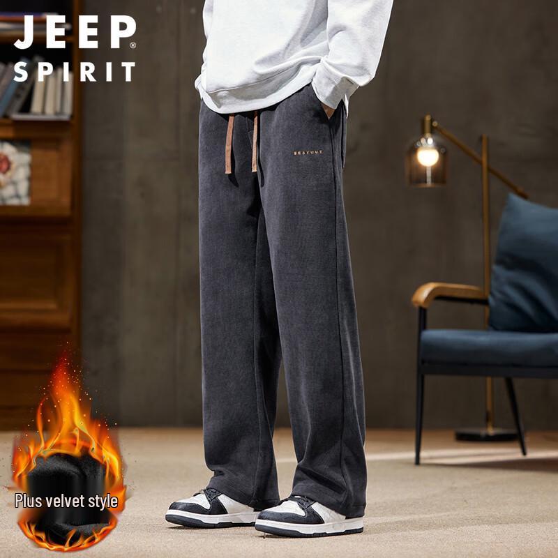 

JEEP SPIRIT Men s Corduroy Straight-Leg Casual Trousers 3XL