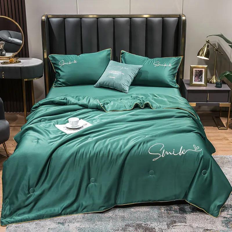 Summer Cool Quilt Silk Breathable Queen Quilts Air Conditioning Cool Blanket Bedspreads For Double Bed Bedding Pillowcase