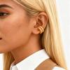 Stainless Steel C-shaped Clip On Earrings for Women Men, 18K Gold Plated Chunky Cartilage Ear Cuff, Non Pierced Ear Bone Clip