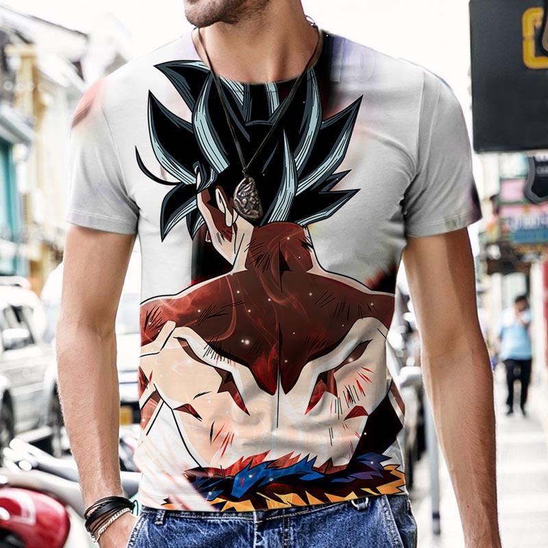 2026 Summer Dragon Ball Retro Fitness T-shirt Men s Oversized 3D Printed Short-sleeved XXS