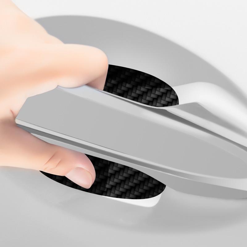 14PCS Carbon Fiber Car Door Bowl Handle Stickers Car Door Handle Bowl Scratch Protector Car  Anti-collision Protection Strip