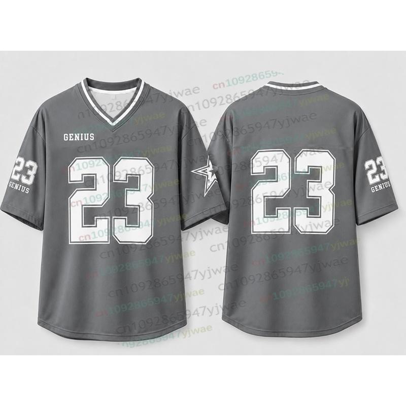 Number 23 TShirt For Men Women Summer Oversized V-neck Jersey Harajuku Trend Short Sleeve Unisex Streetwear Couple Beach Tee