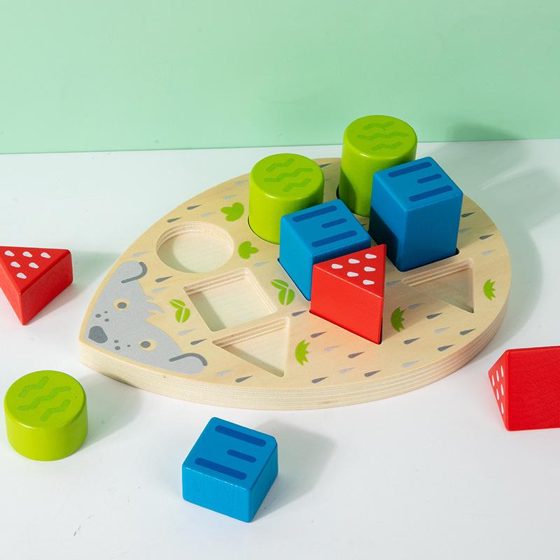 Mărgele Distractive din Lemn pentru Copii, Potrivire de Culori, Clasificare, Cogniție, Veselă, Antrenament Coordonare Mână-Ochi, Joc de Societate, Jucării