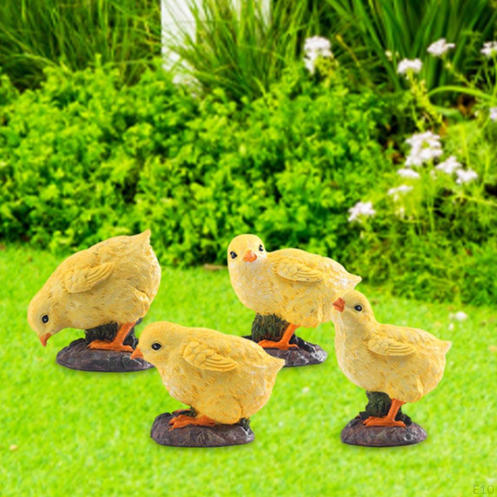 Garden Statue, Chick Sculpture Adorable Animal Figurine Crafts for Courtyard Fairy Landscape