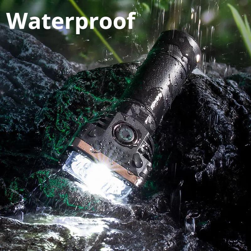 High Bright 6 LED Flashlight Portable Mini Torch Outdoor Camping Emergency Lighting Lamp Small Spotlight With Power Display