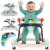 Interactive Walker for Child Rocking Cradle with Steering Wheel Blue-Gray