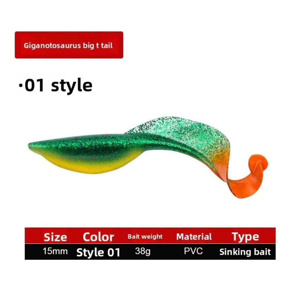

PVC Material Soft Bait Realistic Design Swimbait Fishing Lure T Tail Bait Bass Fishing 01