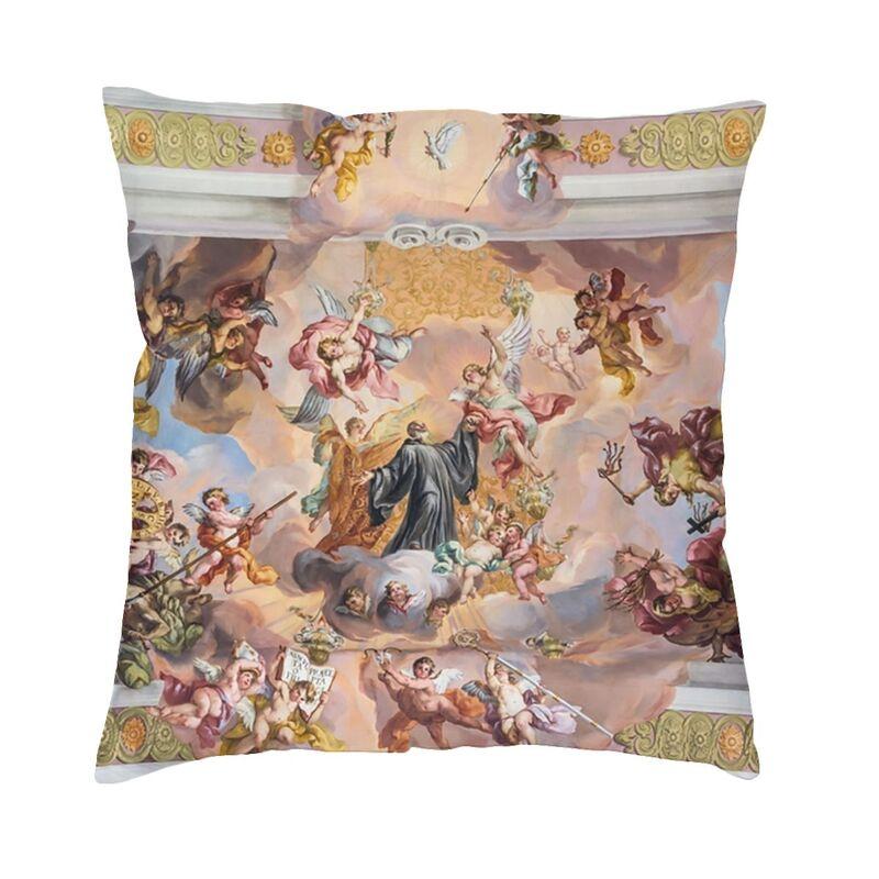 Golden Baroque Elegance Style Square Pillowcover Home Decorative Cushion Cover Throw Pillow for Car Doublesided Printing